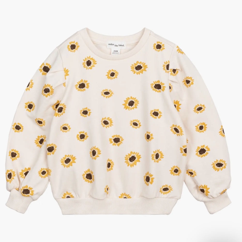 Miles The Label Sunflower Print Terry Sweatshirt & leggings outfit - size 2